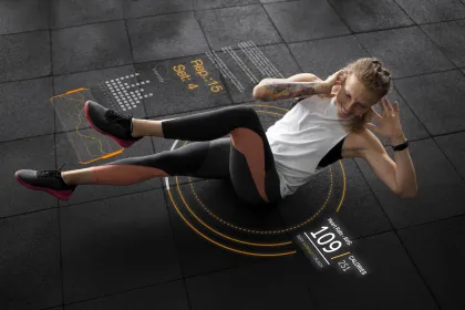 Chica haciendo ejercicio con datos para el Máster en Big Data e IA en el Deporte