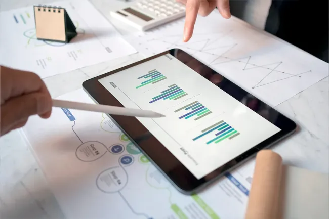 Gráfico de ejemplo en el grado en finanzas y contabilidad